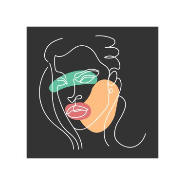 Elegant portrait continuous silhouette art vector Elegant portrait continuous silhouette art vector