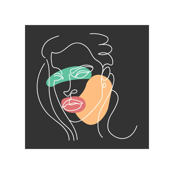 Элегантный портрет непрерывного силуэта