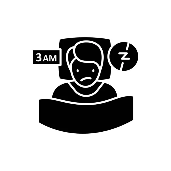 Icono del glifo del insomnio — Vector de stock