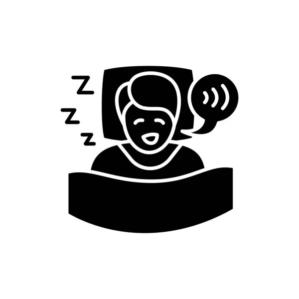 Dormir hablando icono glifo — Vector de stock