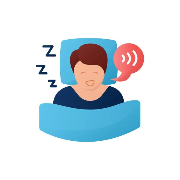 Dormir hablando icono plano — Vector de stock