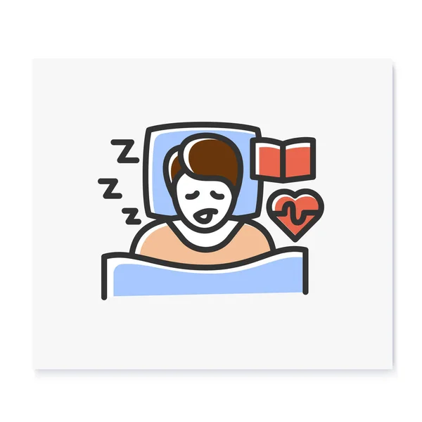 Experiencias dormido icono de color — Vector de stock