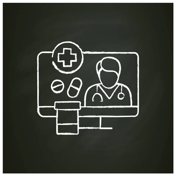 Médicament prescription icône craie en ligne — Image vectorielle