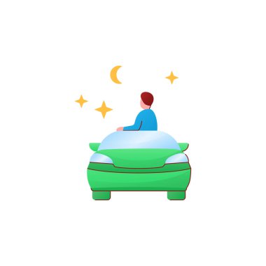 Araba gecesi düz simgesi