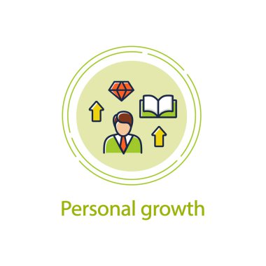 Kişisel büyüme kavramı çizgisi simgesi