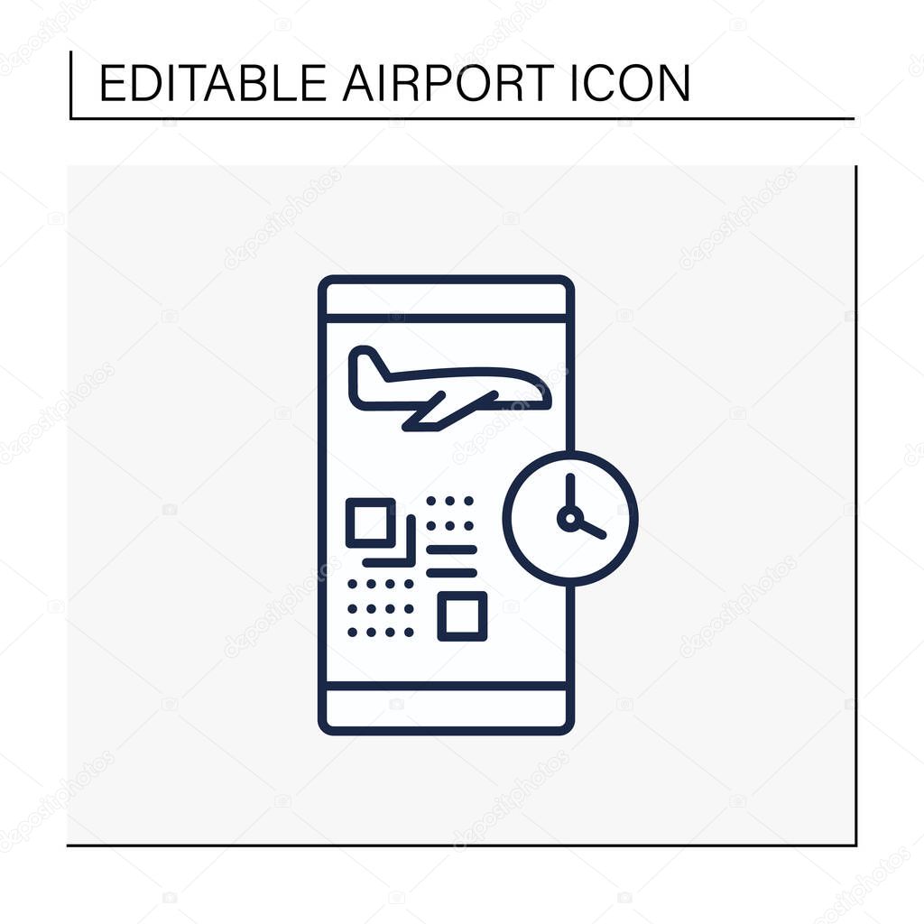 Digital check-in line icon