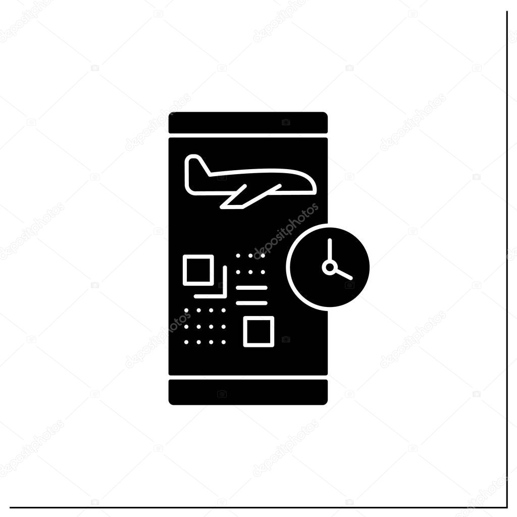 Digital check-in glyph icon