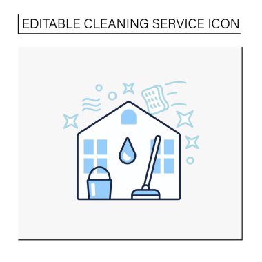 Ev temizleme çizgisi simgesi