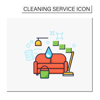 Oturma odası temizleme renk simgesi