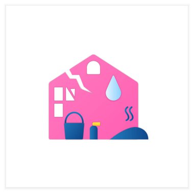 Afet temizleme düz simgesi