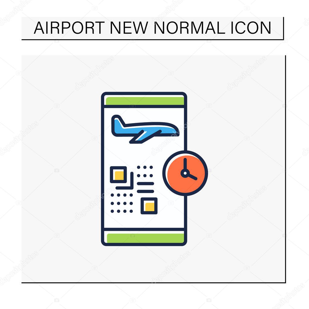Digital check-in color icon