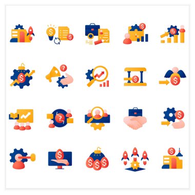 İş kuvözünün düz simgeleri ayarlandı