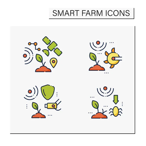 영리 한 농장용 라인 아이콘 설정 — 스톡 벡터