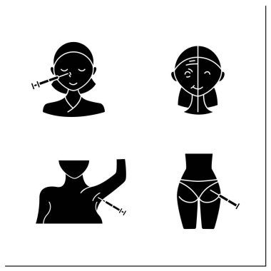 Kozmetik enjeksiyon simgeleri ayarlandı