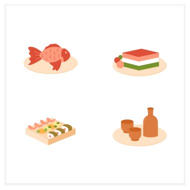 Japon gıda ikonları