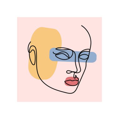 Güzel bir portre. Sürekli siluet sanat.