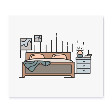 Yatak odası iç renk simgesi