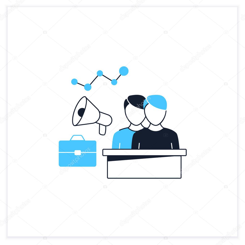 Engagement employees flat icon.Mental, emotional connection employees. Teamwork. Attracting workers. Talent management concept. Vector illustration