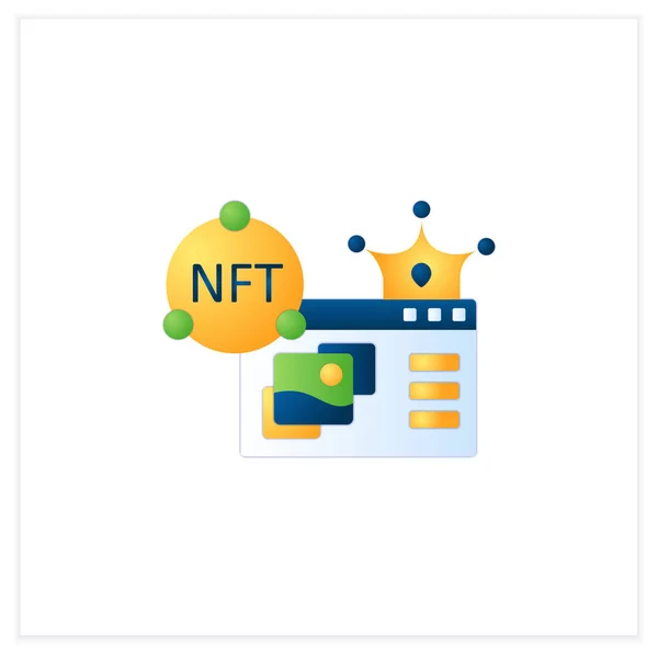 NFT супермаркет плоска ікона — стоковий вектор