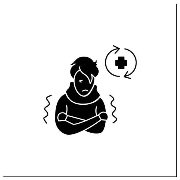 Icône glyphe personne malade — Image vectorielle