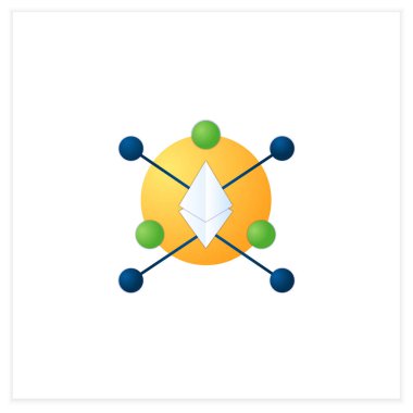 Ethereum blok zinciri düz simgesi