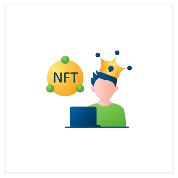 Artista NFT icono plano — Vector de stock