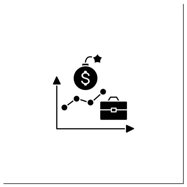 Icono del glifo del boom económico — Archivo Imágenes Vectoriales