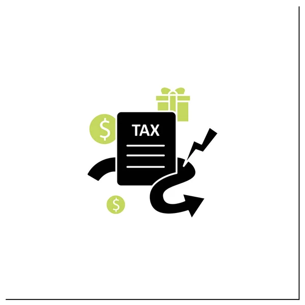 Closing tax loopholes glyph icon — Stock Vector