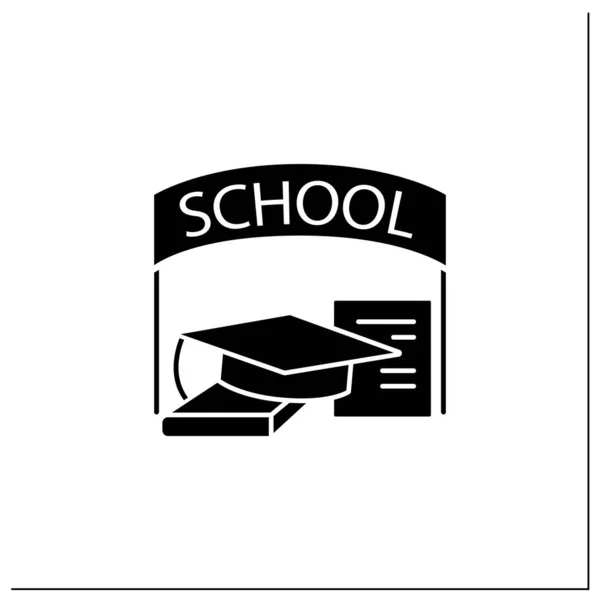 School graduation glyph icon — Stock Vector