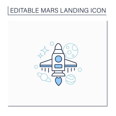 Uzay gemisi çizgi simgesi