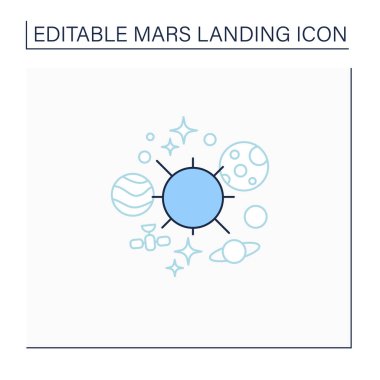 Güneş sistemi çizgi simgesi