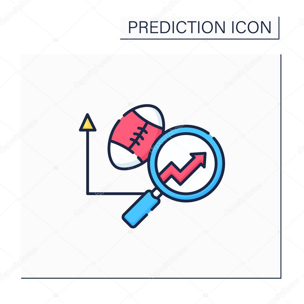 Sports predictive analytics color icon