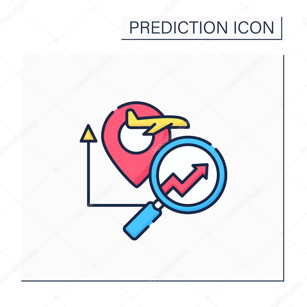 Travel analytics predictive analytics color icon