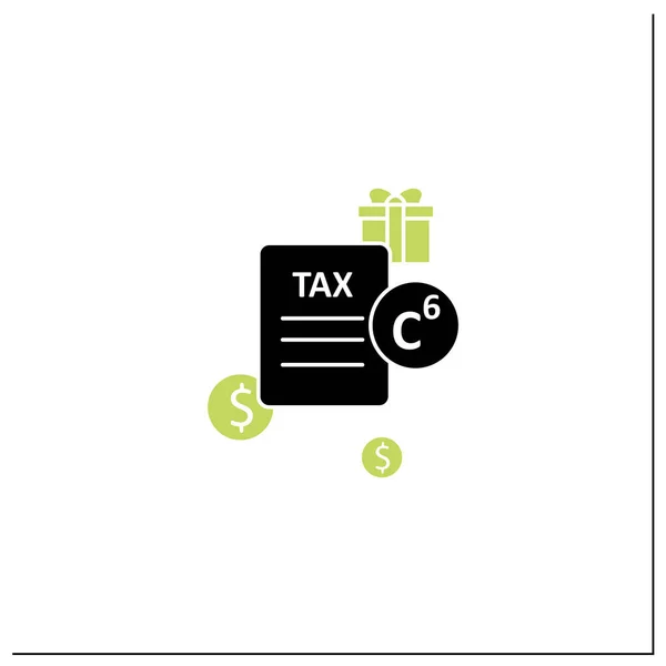 Carbon tax glyph icon — Stock Vector