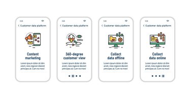 Mobil uygulama ekranlarındaki müşteri platformu