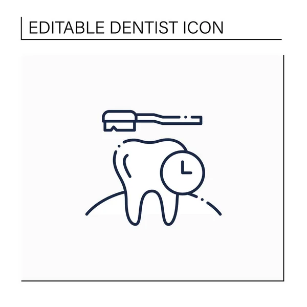 Caries línea de prevención icono — Vector de stock