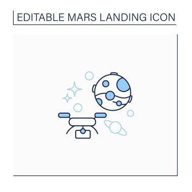 Helikopter insansız hava aracı çizgisi simgesi