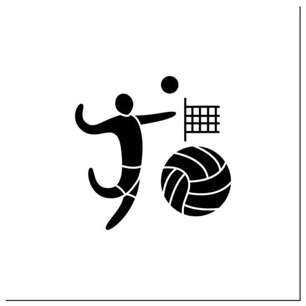 Volleyboll glyf ikon — Stock vektor