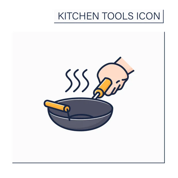 Ikon warna wok - Stok Vektor