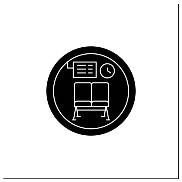 候车室符号glyph图标 — 图库矢量图片