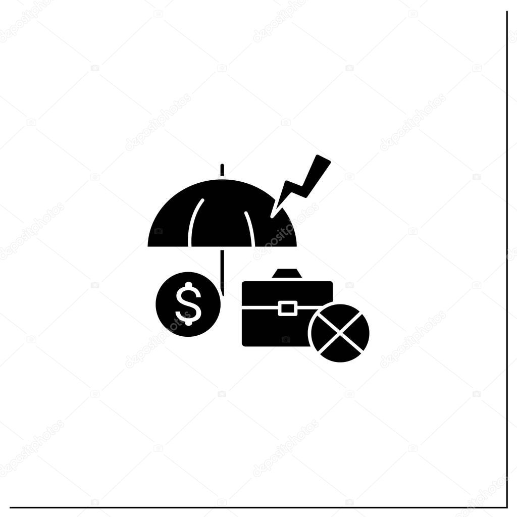 Unemployment insurance glyph icon