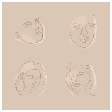 Çekici kadın siluet tebeşir koleksiyonu