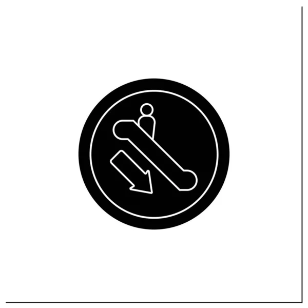 Rolltreppe Symbol Glyphen-Symbol — Stockvektor