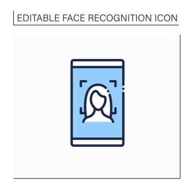 Yüz tanıma çizgisi simgesi