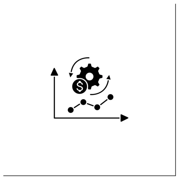 Ekonomická ikona adaptačního glyfu — Stockový vektor