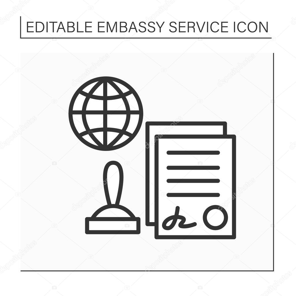 Notarial services line icon