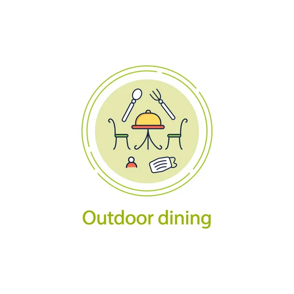 Outdoor dining concept line icon — Stock Vector