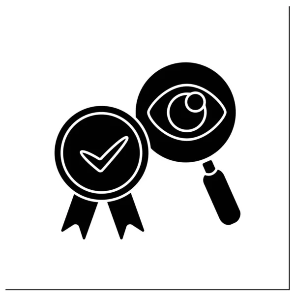 Approved examine glyph icon — Stock Vector