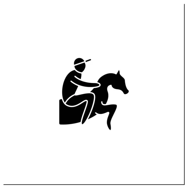 Icona del glifo delle corse di cavalli — Vettoriale Stock