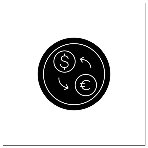 Troca de moeda símbolo glifo ícone — Vetor de Stock